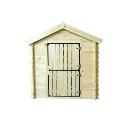 Timbela M516 - Maison en bois pour enfants - 1.1m2/146x112xH143cm - avec toit rouge, sol 2