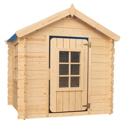 Maison en bois pour enfants SANS plancher - Timbela M570M-1 - Toit bleu - 1m2 / 114x111xH121cm 3