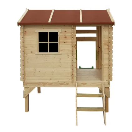 Maison en bois pour enfants - Timbela M501C - 1.1m2 / 182x146xH205cm - avec toboggan 2