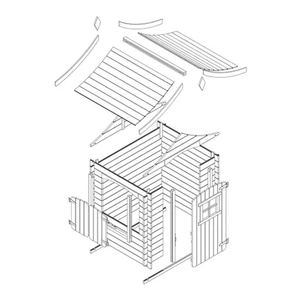 Timbela M550-1 - Maison en bois pour enfants SANS plancher - 1.1m2 / 146x112xH152cm 6