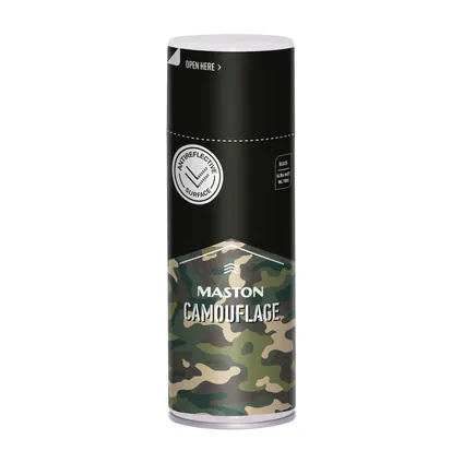 Maston Camouflage Spray - Mat - Noir (RAL 9005) - peinture en aérosol - 400 ml