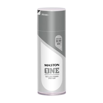 Maston ONE - Peinture aérosol - Brillant soyeux - Gris poussière (RAL 7037) - 400 ml