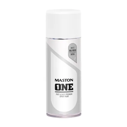 Maston ONE - peinture aérosol - satiné - blanc (RAL 9010) - 400 ml