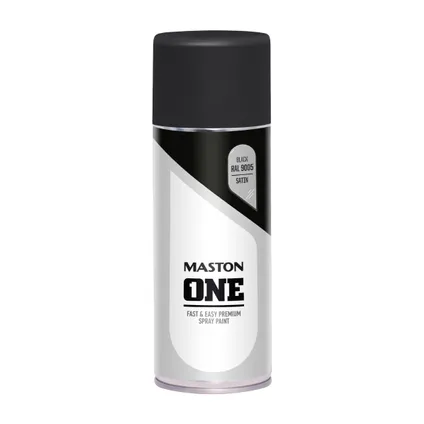 Maston ONE - spuitlak - zijdeglans - zwart (RAL 9005) - 400 ml