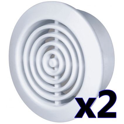 Awenta 45mm diameter gat 2x wit rond deur ventilatierooster houtwerk meubels