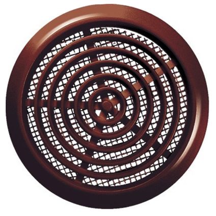 Awenta 80mm diameter gat bruin rond deur ventilatierooster houtwerk meubels