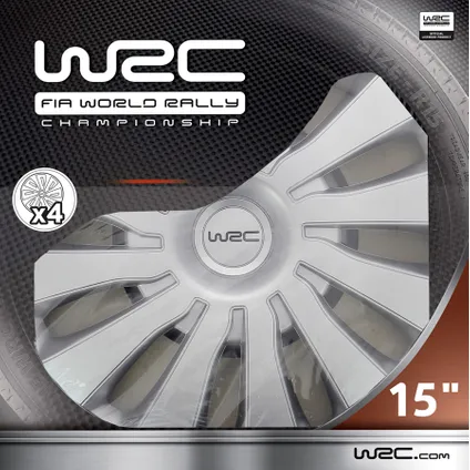 WRC Wieldoppen Sepang 15 inch - zilver - 4 stuks 3