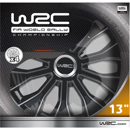 WRC Wieldoppen 13 inch - zwart/zilver - 4st 3