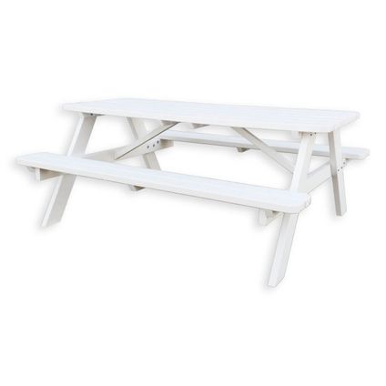 Thuishout - Picknicktafel Deluxe 180 x 70 cm - Wit