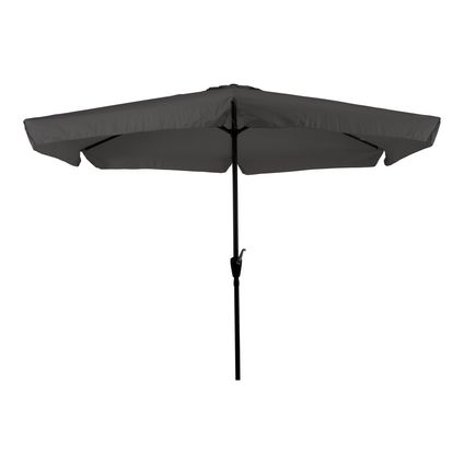 Parasol bâton gris - CUHOC parasol droit - parasol de 3 mètres avec volants et tourneur ouvert