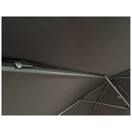 CUHOC Parasol - grijze stokparasol - 3 meter parasol met volanten en opendraaier 2