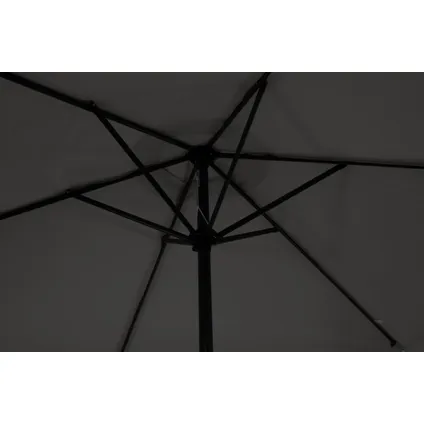 CUHOC Parasol - grijze stokparasol - 3 meter parasol met volanten en opendraaier 4
