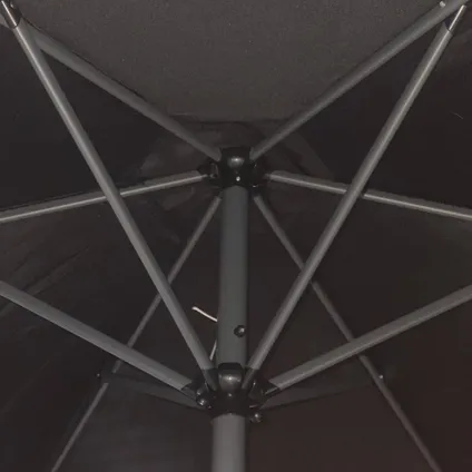 Parasol bâton noir - CUHOC parasol droit - parasol de 3 mètres avec volants et tourneur ouvert 2