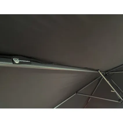 Parasol bâton noir - CUHOC parasol droit - parasol de 3 mètres avec volants et tourneur ouvert 5