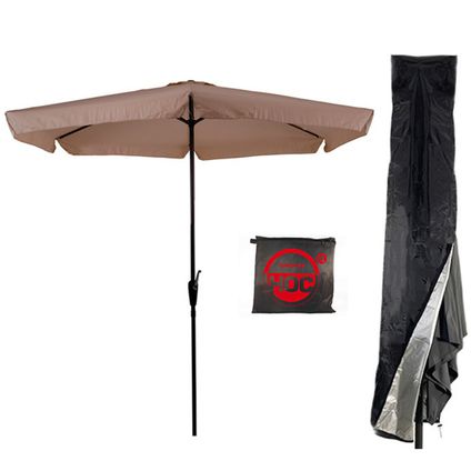 Parasol bâton ecru, beige - CUHOC Parasol - 3m - stick parasol noir avec housse de parasol Redlabel