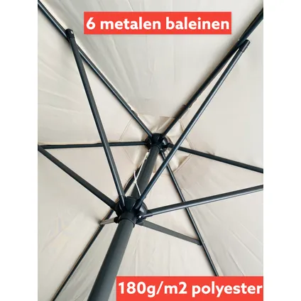 CUHOC Parasol - ecru, beige stokparasol - 3m - stokparasol met Redlabel parasolhoes 2