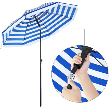 ACAZA Parasol de plage, Diamètre 160cm, Bleu 7
