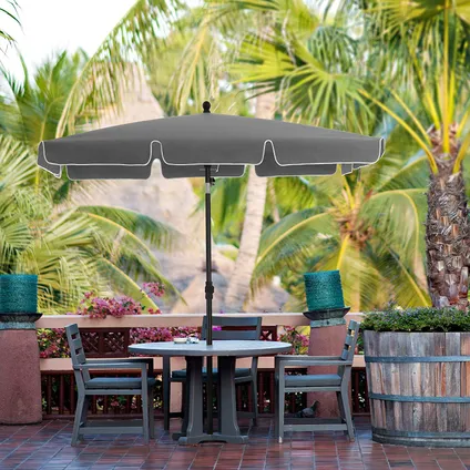 ACAZA Rechthoekige parasol - kantelbaar zonnescherm - Taupe 2