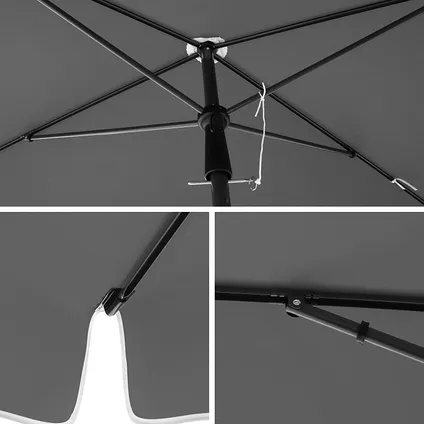 ACAZA Rechthoekige parasol - kantelbaar zonnescherm - Taupe 7