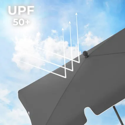 ACAZA Rechthoekige parasol - kantelbaar zonnescherm - Taupe 8