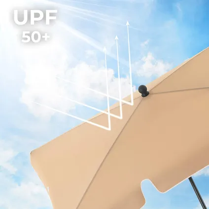 ACAZA Rechthoekige parasol - kantelbaar zonnescherm - Grijs 4