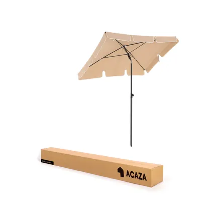 ACAZA Rechthoekige parasol - kantelbaar zonnescherm - Grijs 8