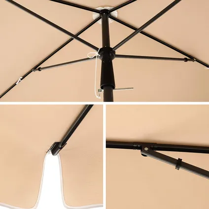 ACAZA Rechthoekige parasol - kantelbaar zonnescherm - Grijs 9
