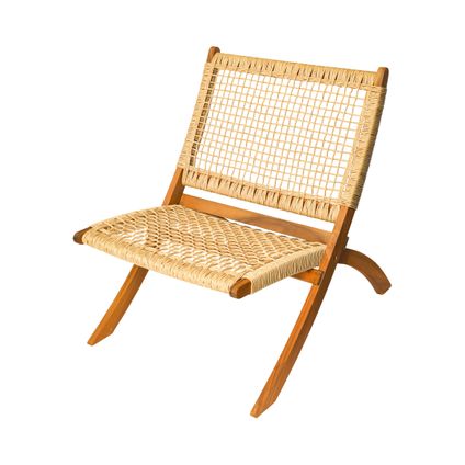 Chaise longue en rotin Niceey - Pliable - Bambou/Bois certifié FSC