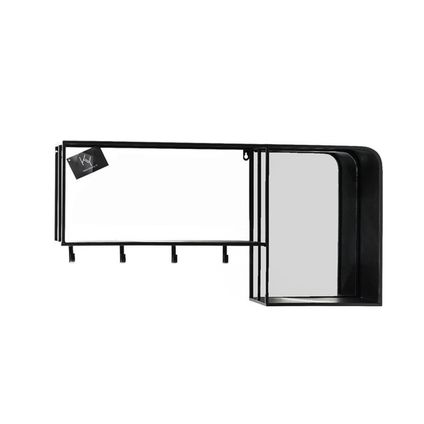 Métal de rack mur avec miroir | 80 x 40 x 17 cm
