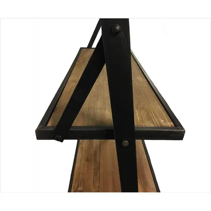 Wandrek Mano met 4 houten planken en metalen frame 2