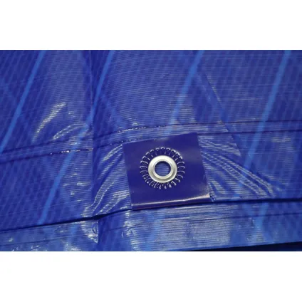 Xstrong Afdekzeil Allround 120 gr/m² 8x10 blauw ultrasoon gelaste ogen / sterkste PE folie 4