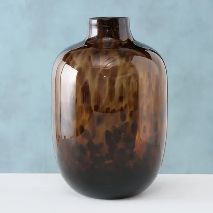 Vase en Verre Léopard en Verre Flammé - 16x25 cm - Marron 5