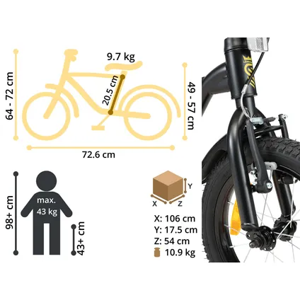 Vélo enfant - Löwenrad - roues 14 pouces - noir 6