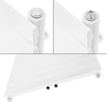 LuxeBath Radiateur de Salle de Bain Design Plat, 500 x 1800 mm, Blanc, Raccord Central 50 mm 2