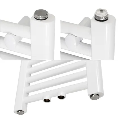 LuxeBath badkamer radiator Sahara 600x1200 mm, wit, gebogen met middenaansluiting 2