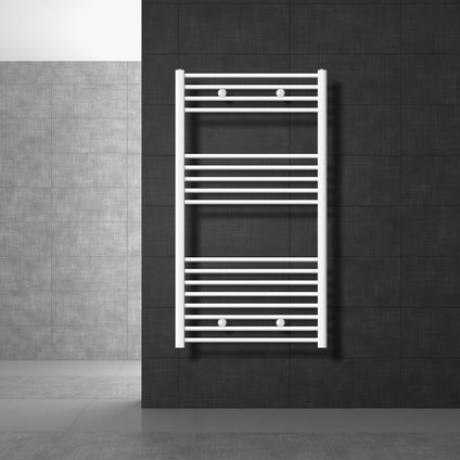 LuxeBath Radiateur de Salle de Bain Design Sahara, 750 x 1200 mm, Blanc, Forme Courbé