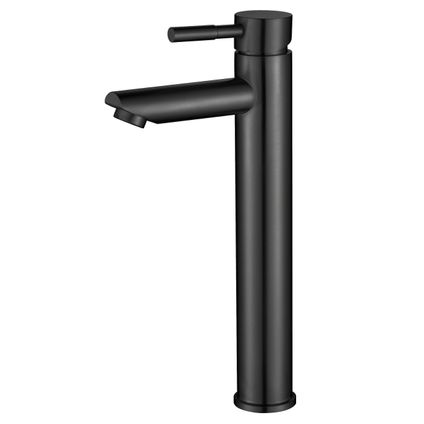 Luzzo® Como Black high - Robinet pour lavabo en acier inoxydable High - Noir
