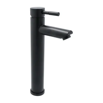 Luzzo® Como Black high - Robinet pour lavabo en acier inoxydable High - Noir 4
