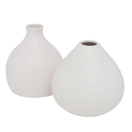 Vase Balsta Céramique set de 2 pièces - 15x16 cm - Blanc