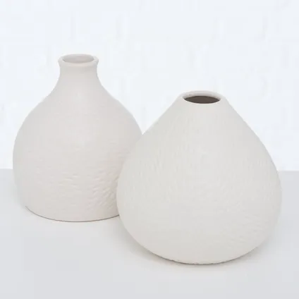 Vase Balsta Céramique set de 2 pièces - 15x16 cm - Blanc 5