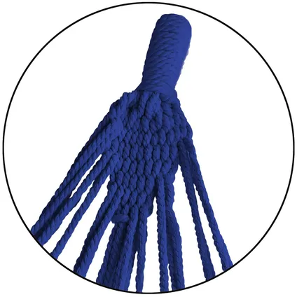 4gardenz® Hamac en toile avec barre d'écartement 200x150cm - longueur 290 cm - Bleu/Vert 3