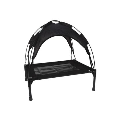 Chaise longue ventilée pour chien avec toit - civière pour animaux / civière pour chien - Noir