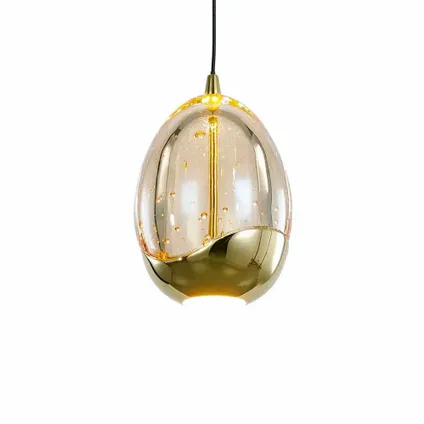Suspension Highlight Golden Egg ovale 12 lumières L 140cm ambre-noir 3