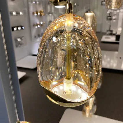 Highlight hanglamp Golden Egg ovaal 12 lichts L 140cm amber-zwart 6