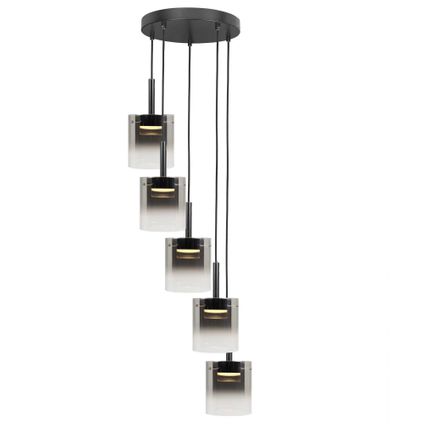Highlight hanglamp Salerno 5 lichts Ø 45cm zwart