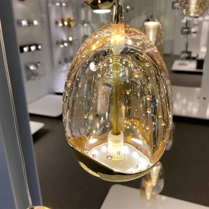 Highlight hanglamp Golden Egg ovaal 8 lichts L 100cm amber-zwart 6