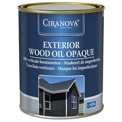 Ciranova Huile pour bois extérieure opaque - gris patiné - Huile pour bois opaque - 750 ml