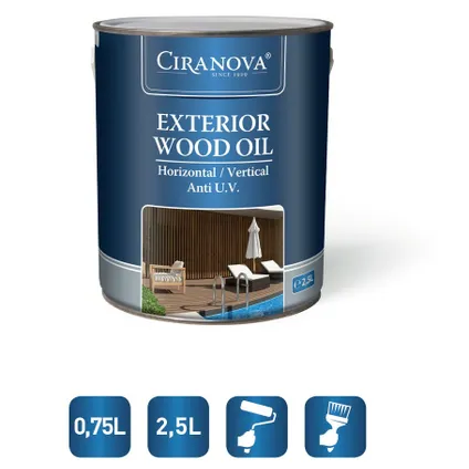 Ciranova Exterior Wood Oil - Ebben - Houtolie - 2,5 liter 3
