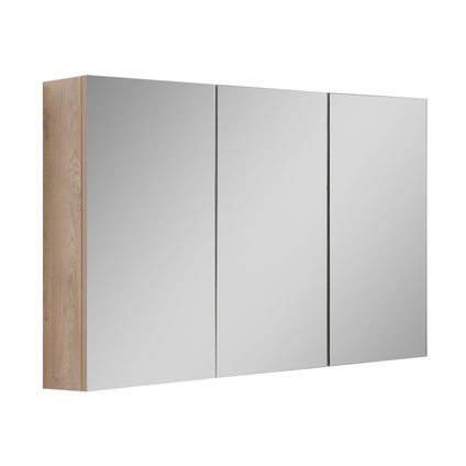Meuble a miroir Cuba 120 x 16 x 70 cm - Badplaats - Chêne Châtaignier - Miroir armoire