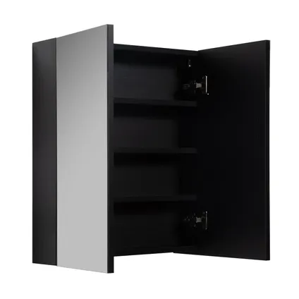 Badplaats Spiegelkast Cuba 60 x 16 x 70 cm - zwart houtnerf 2
